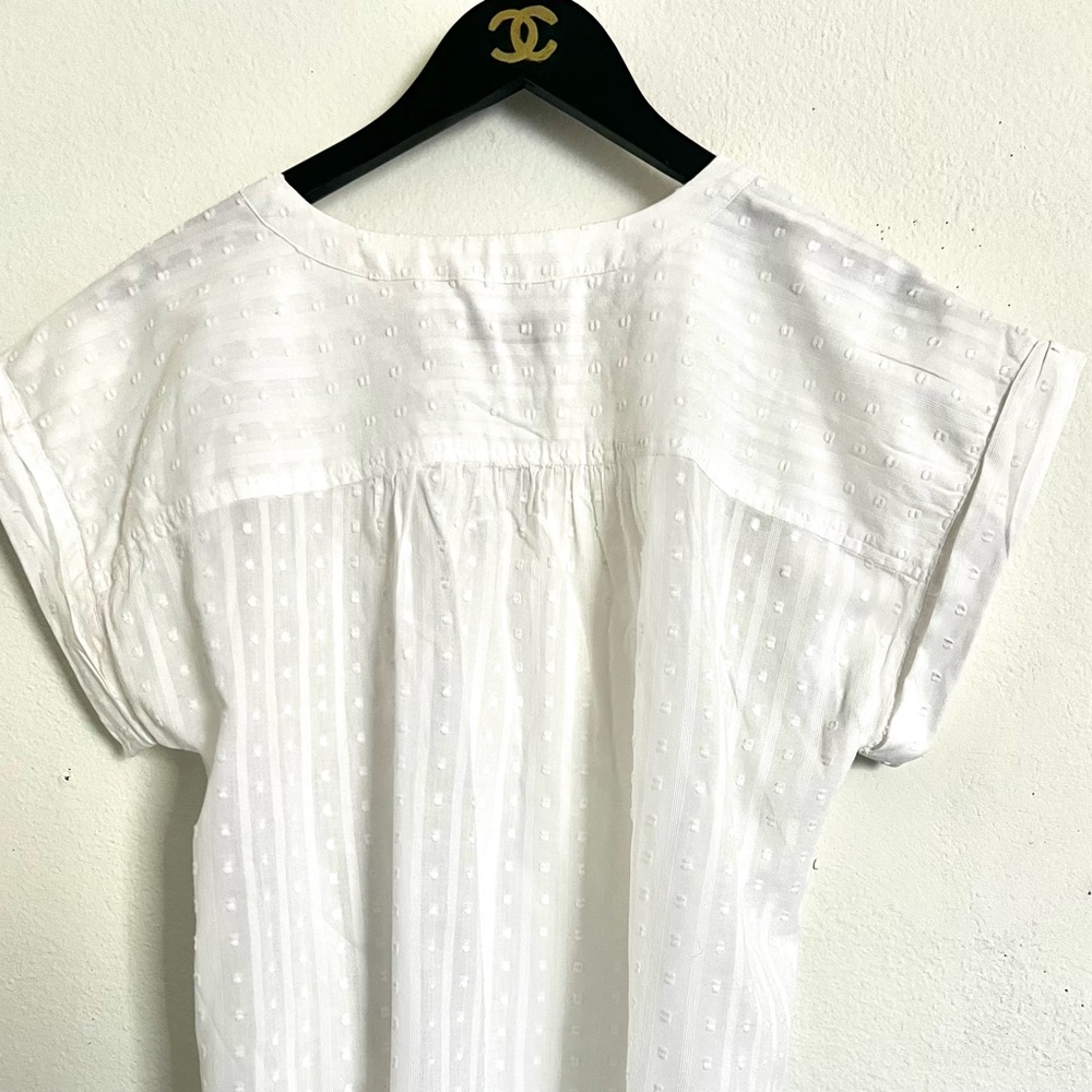 LOFT white v neck cotton top - Picture 5 of 6